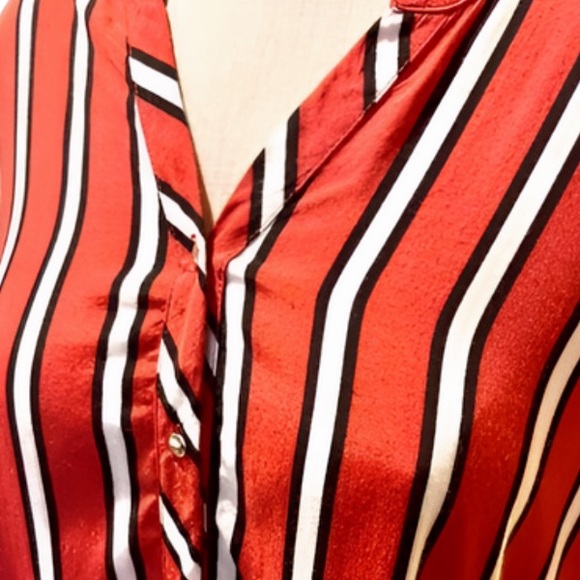 Turkish designed Grandi Red and white striped element blouse, size M - Picture 11 of 16